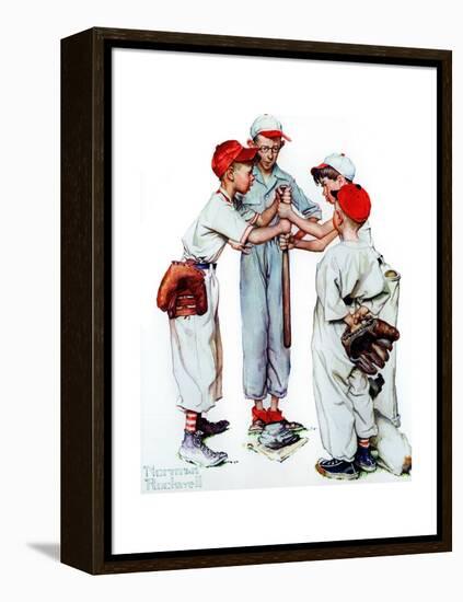 Four Sporting Boys: Baseball-Norman Rockwell-Framed Premier Image Canvas