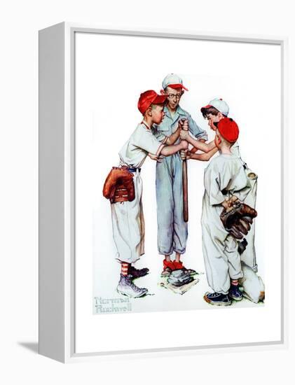 Four Sporting Boys: Baseball-Norman Rockwell-Framed Premier Image Canvas