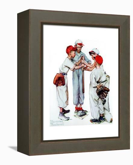 Four Sporting Boys: Baseball-Norman Rockwell-Framed Premier Image Canvas