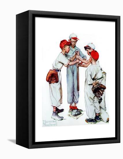 Four Sporting Boys: Baseball-Norman Rockwell-Framed Premier Image Canvas