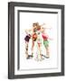 Four Sporting Boys: Basketball-Norman Rockwell-Framed Giclee Print