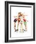 Four Sporting Boys: Basketball-Norman Rockwell-Framed Giclee Print