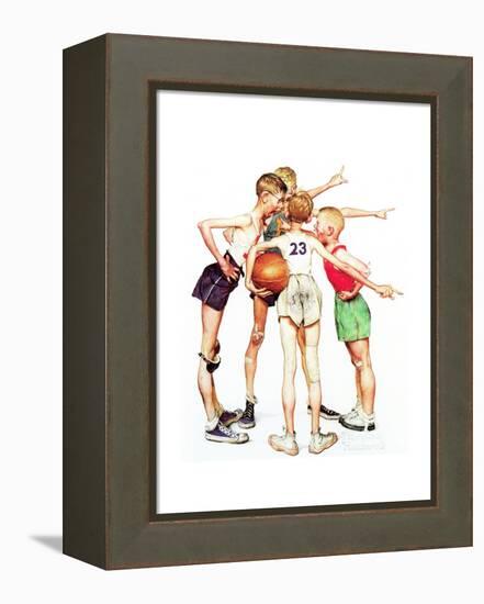 Four Sporting Boys: Basketball-Norman Rockwell-Framed Premier Image Canvas