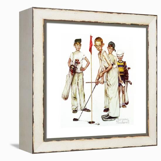 Four Sporting Boys: Golf-Norman Rockwell-Framed Premier Image Canvas