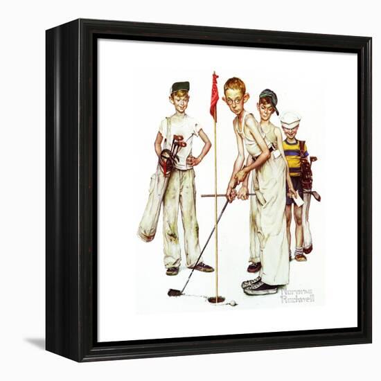 Four Sporting Boys: Golf-Norman Rockwell-Framed Premier Image Canvas