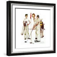 Four Sporting Boys: Golf-Norman Rockwell-Framed Giclee Print