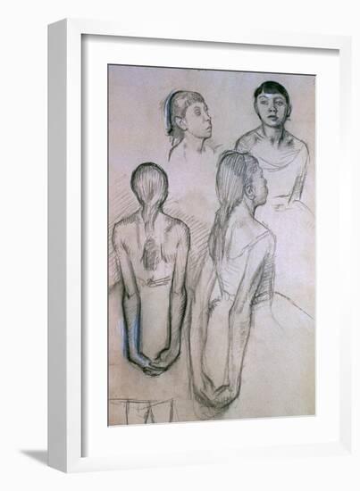 Four Studies of Dancers-Edgar Degas-Framed Giclee Print