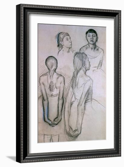 Four Studies of Dancers-Edgar Degas-Framed Giclee Print