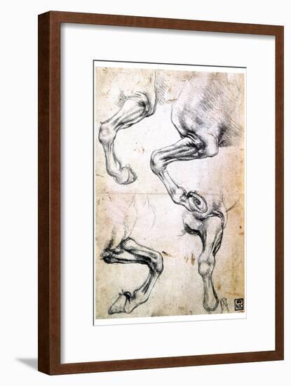 Four Studies of Horses' Legs, C1500-Leonardo da Vinci-Framed Premium Giclee Print