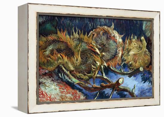 Four Sunflowers Gone To Seed-Vincent van Gogh-Framed Stretched Canvas