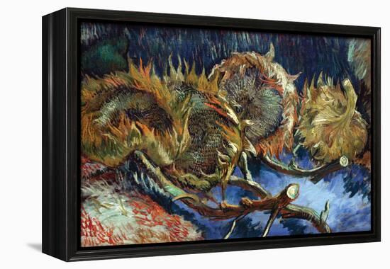 Four Sunflowers Gone To Seed-Vincent van Gogh-Framed Stretched Canvas