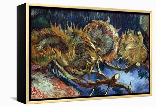 Four Sunflowers Gone To Seed-Vincent van Gogh-Framed Stretched Canvas