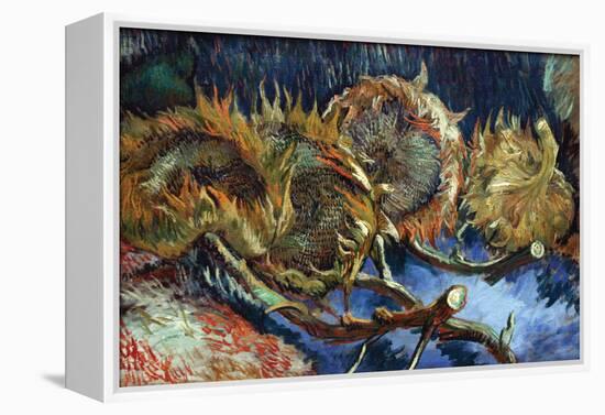 Four Sunflowers Gone To Seed-Vincent van Gogh-Framed Stretched Canvas