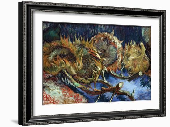 Four Sunflowers Gone To Seed-Vincent van Gogh-Framed Art Print