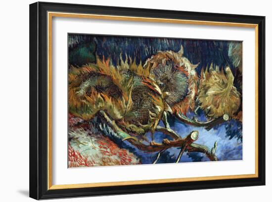 Four Sunflowers Gone To Seed-Vincent van Gogh-Framed Art Print