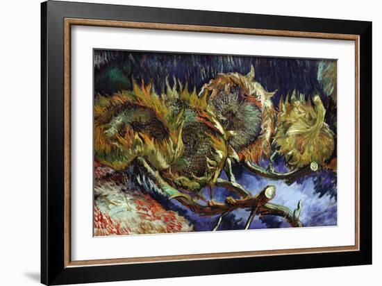 Four Sunflowers Gone To Seed-Vincent van Gogh-Framed Art Print