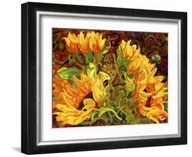 Four Sunflowers-Mandy Budan-Framed Giclee Print