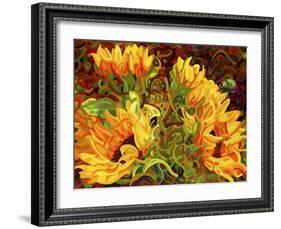 Four Sunflowers-Mandy Budan-Framed Giclee Print