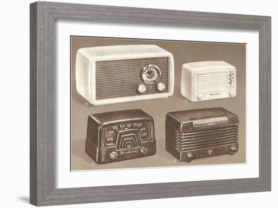 Four Table Radios-null-Framed Art Print