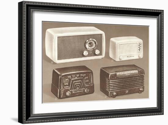 Four Table Radios-null-Framed Art Print