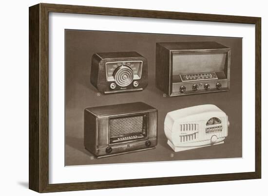 Four Table-Top Radios-null-Framed Art Print