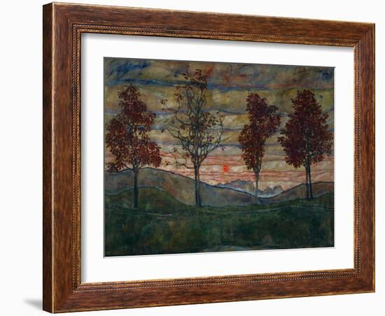 Four Trees, 1917-Egon Schiele-Framed Premium Photographic Print