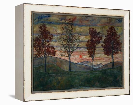 Four Trees, 1917-Egon Schiele-Framed Premier Image Canvas