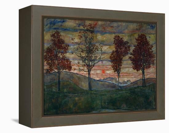 Four Trees, 1917-Egon Schiele-Framed Premier Image Canvas