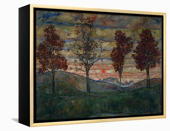 Four Trees, 1917-Egon Schiele-Framed Premier Image Canvas