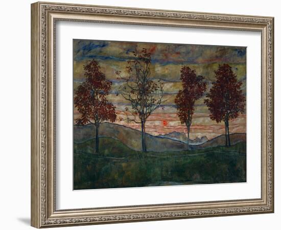 Four Trees, 1917-Egon Schiele-Framed Photographic Print