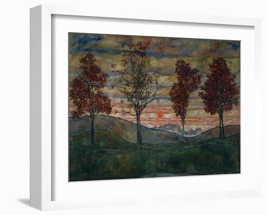 Four Trees, 1917-Egon Schiele-Framed Photographic Print