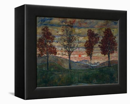 Four Trees, 1917-Egon Schiele-Framed Premier Image Canvas