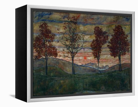 Four Trees, 1917-Egon Schiele-Framed Premier Image Canvas