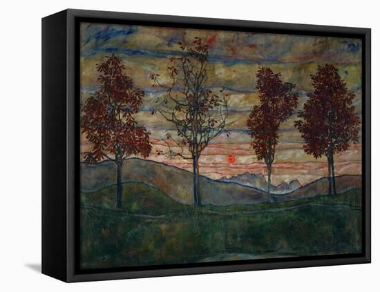 Four Trees, 1917-Egon Schiele-Framed Premier Image Canvas