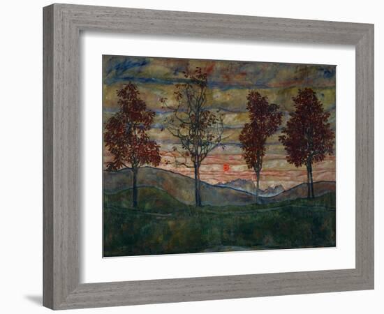 Four Trees, 1917-Egon Schiele-Framed Giclee Print