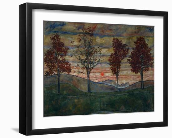 Four Trees, 1917-Egon Schiele-Framed Giclee Print