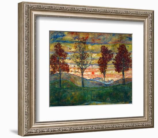 Four Trees, 1918-Egon Schiele-Framed Art Print