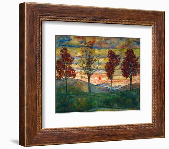 Four Trees, 1918-Egon Schiele-Framed Art Print