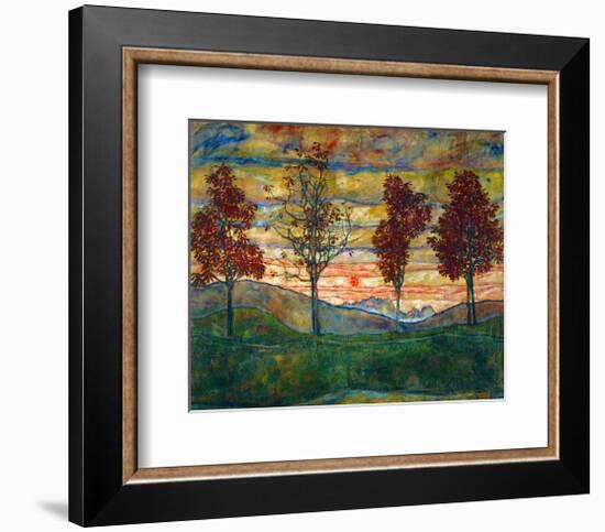 Four Trees, 1918-Egon Schiele-Framed Art Print