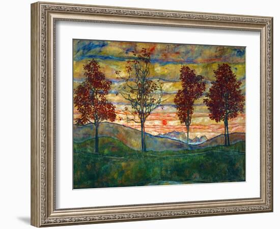 Four Trees, c.1917-Egon Schiele-Framed Art Print