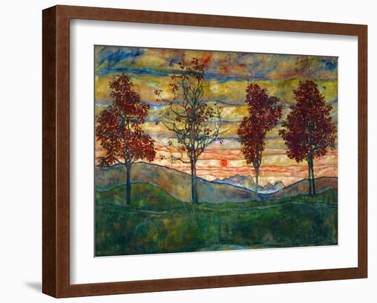 Four Trees, c.1917-Egon Schiele-Framed Art Print