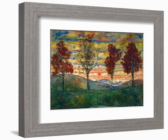 Four Trees, c.1917-Egon Schiele-Framed Premium Giclee Print