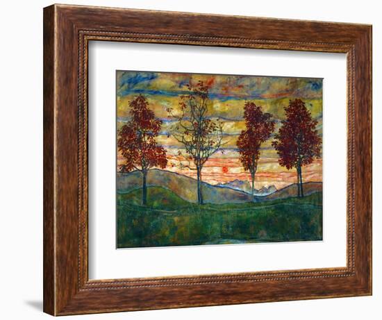 Four Trees, c.1917-Egon Schiele-Framed Premium Giclee Print