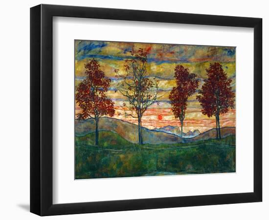 Four Trees, c.1917-Egon Schiele-Framed Premium Giclee Print