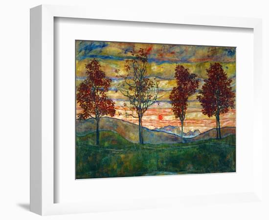 Four Trees, c.1917-Egon Schiele-Framed Premium Giclee Print