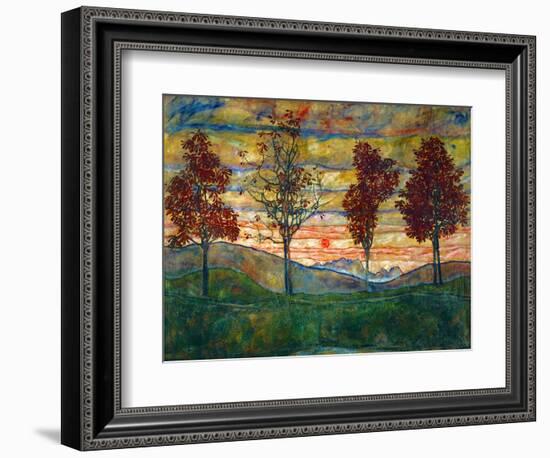 Four Trees, c.1917-Egon Schiele-Framed Premium Giclee Print