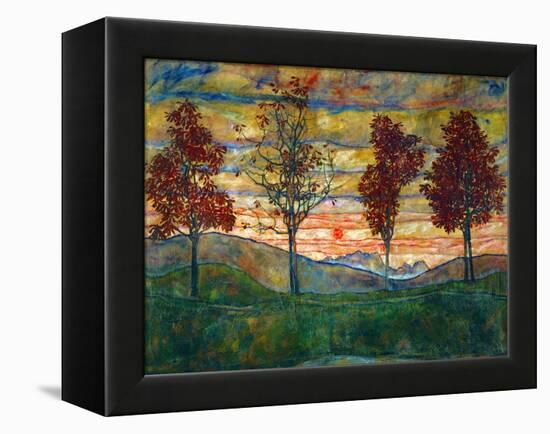 Four Trees, c.1917-Egon Schiele-Framed Stretched Canvas