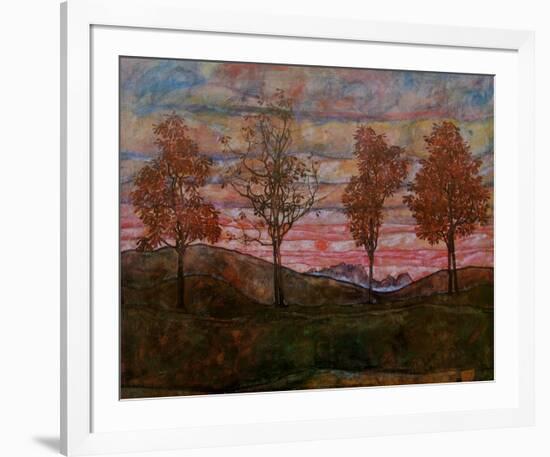 Four Trees-Egon Schiele-Framed Art Print