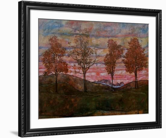 Four Trees-Egon Schiele-Framed Art Print