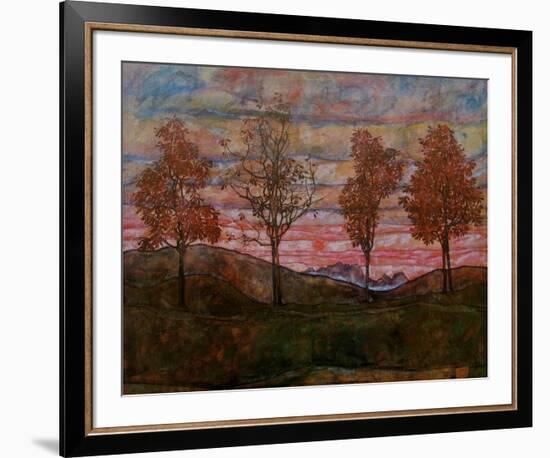 Four Trees-Egon Schiele-Framed Art Print